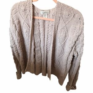 Jessica Simpson Cable Knit Cardigan - Tan